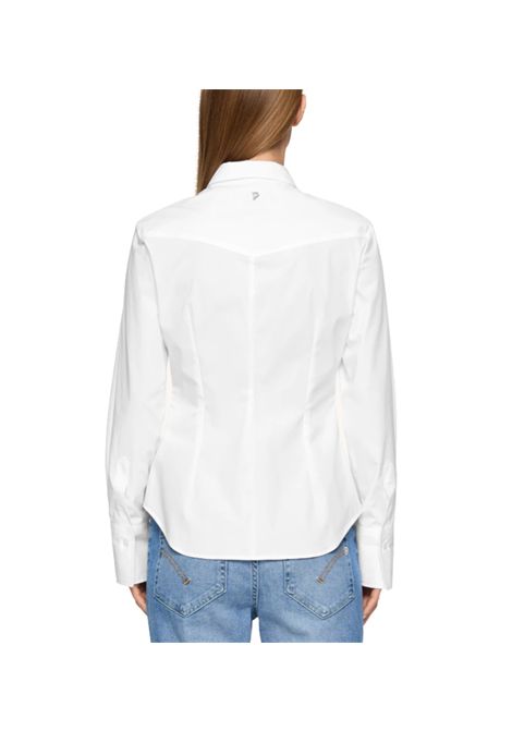 Camicia Dondup donna DC397PS0012 XXX Bianca cotone slim popeline stretch DONDUP | Camicie | DC397PS0012 XXX000